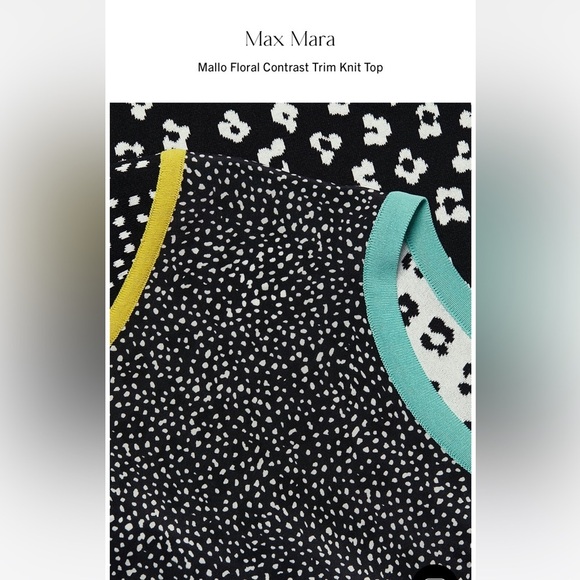 MaxMara label-cut Floral Contrast Trim Knit Top IT40 165/88A US4/6 Spring/Summer - Picture 8 of 16